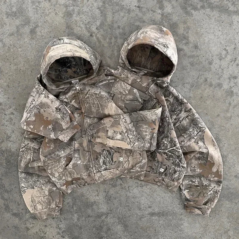 Oversized camo hoodie