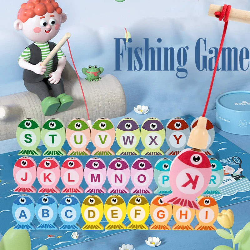 Kids Educational Wooden Fishing Game Toys.