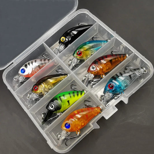 8pcs Crank Bait Minnow Fishing Lure