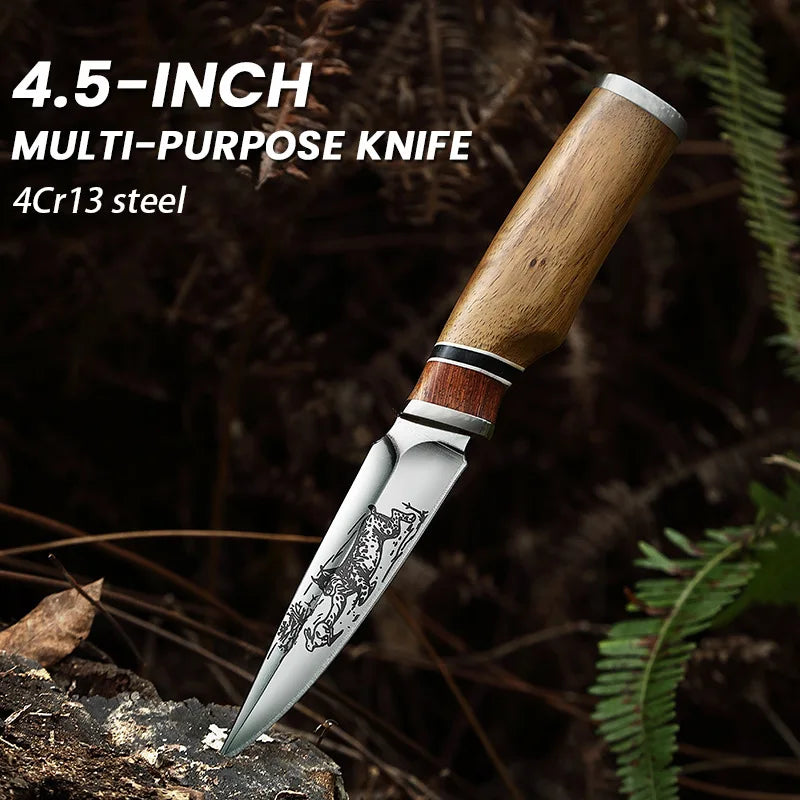 Wooden Handle Hand Forge Blade Knife