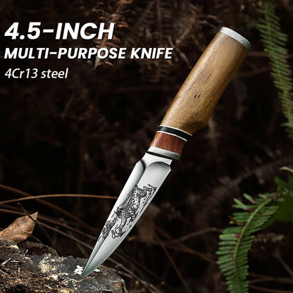 Wooden Handle Hand Forge Blade Knife