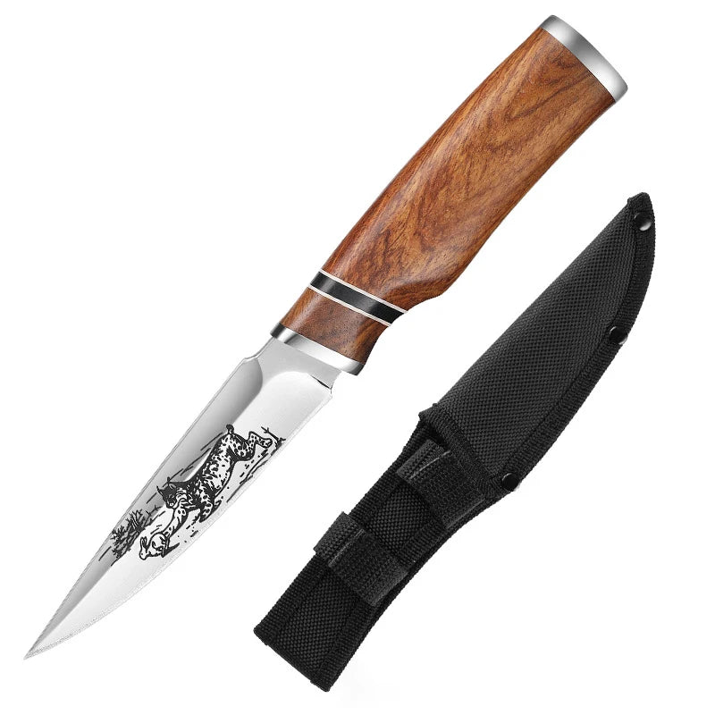 Wooden Handle Hand Forge Blade Knife
