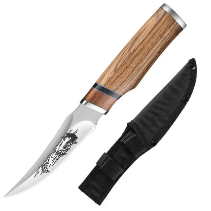 Wooden Handle Hand Forge Blade Knife