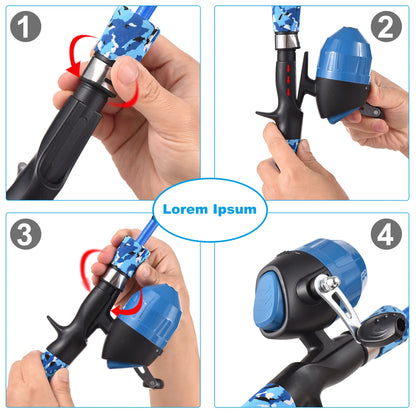 Kids Fishing Pole and Reel Combo Full Kit