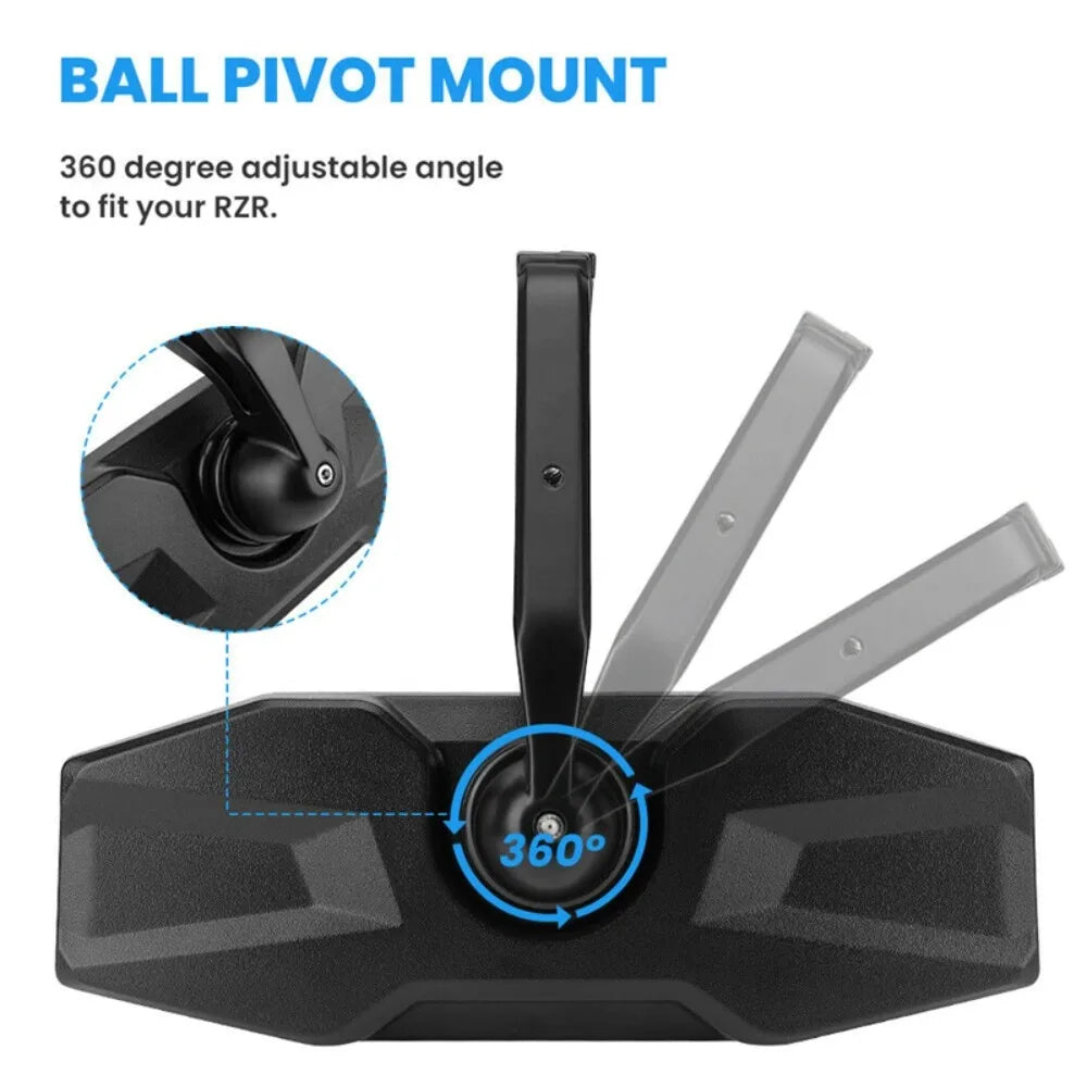 UTV Center Rearview Mirror 1.75"  Roll Bar 360° Adjustable for Polaris General/2016-2022 XP RZR S