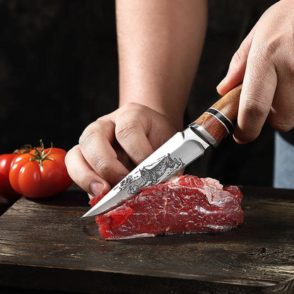 Wooden Handle Hand Forge Blade Knife