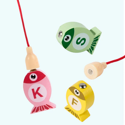 Kids Educational Wooden Fishing Game Toys.