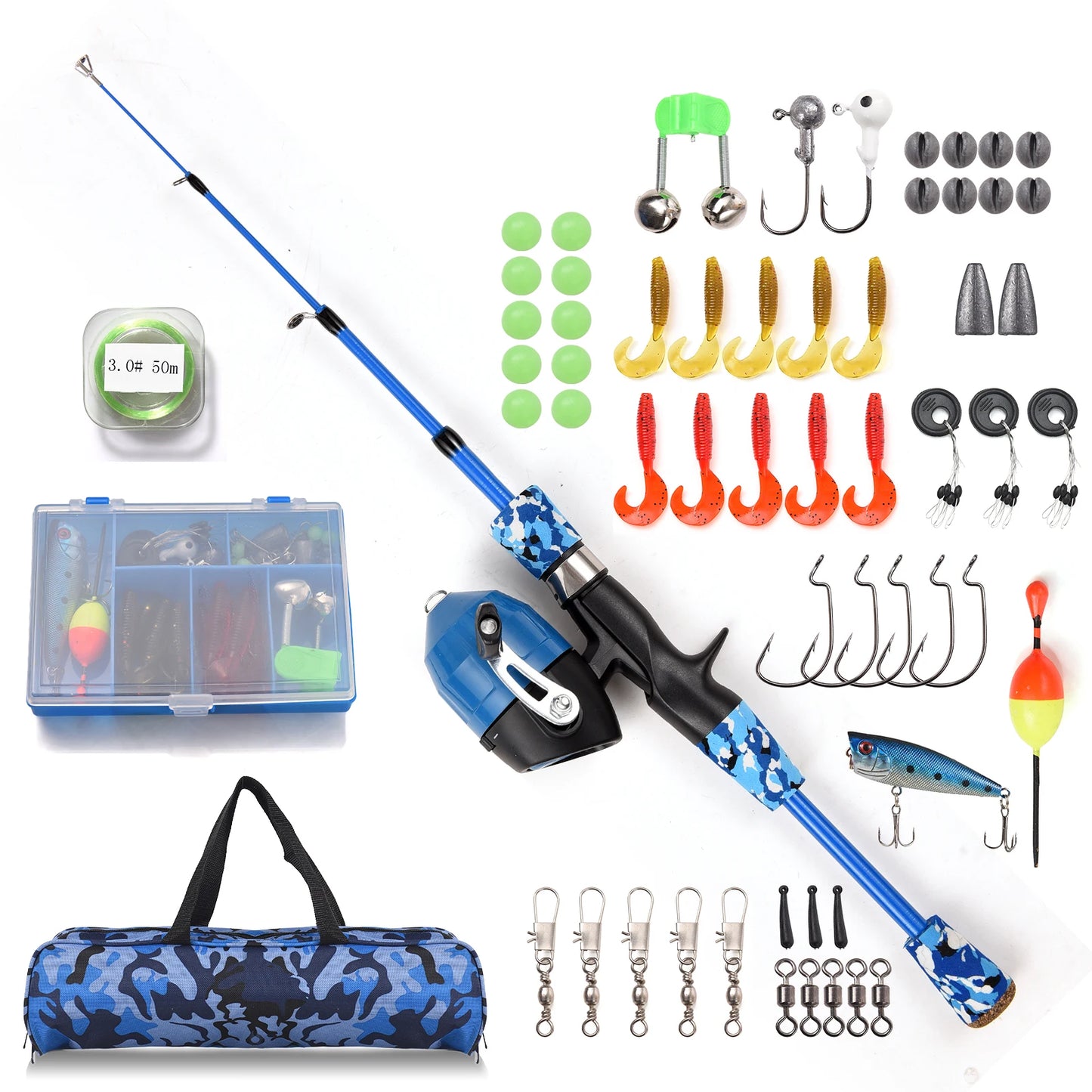 Kids Fishing Pole and Reel Combo Full Kit