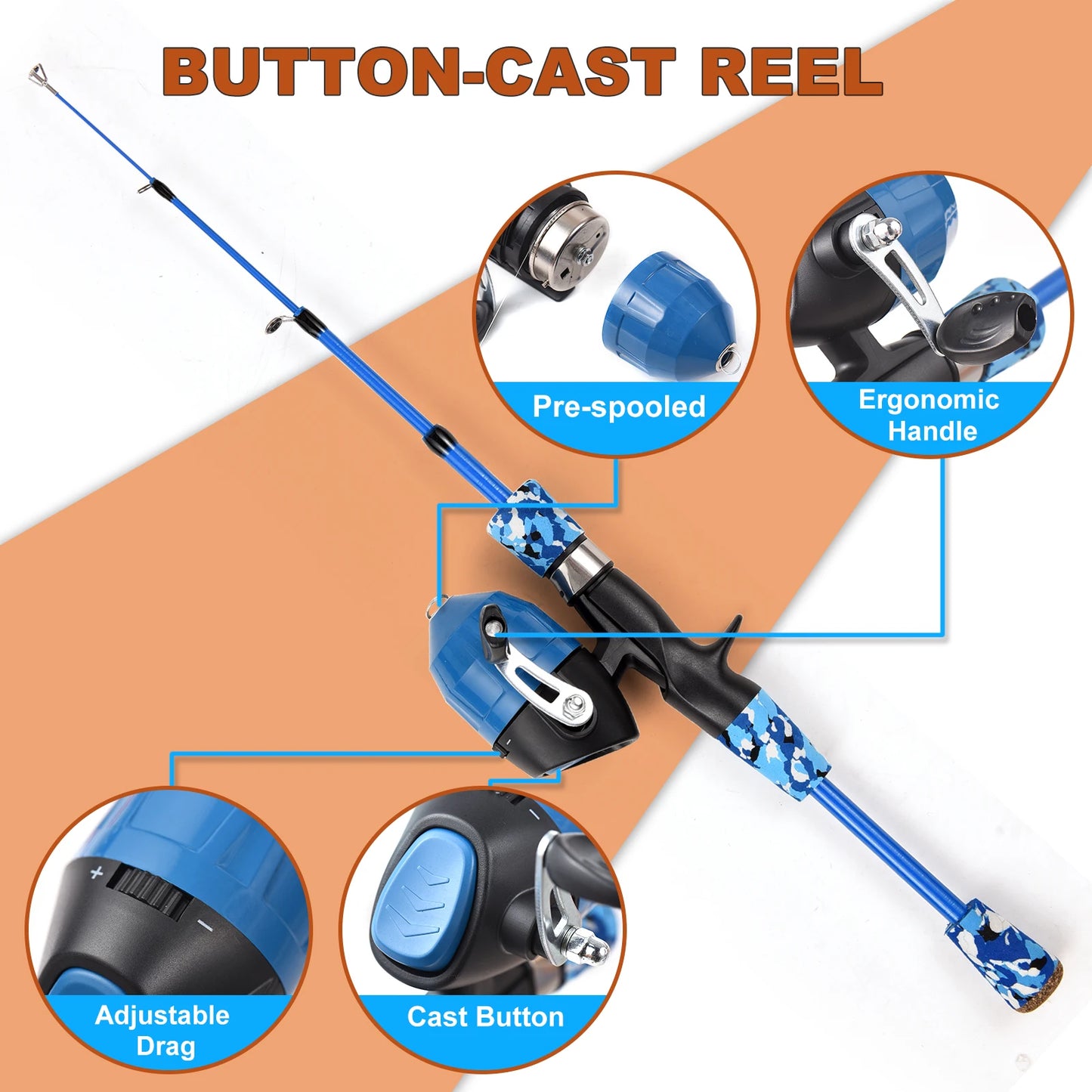 Kids Fishing Pole and Reel Combo Full Kit