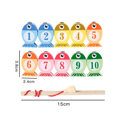 Kids Educational Wooden Fishing Game Toys.