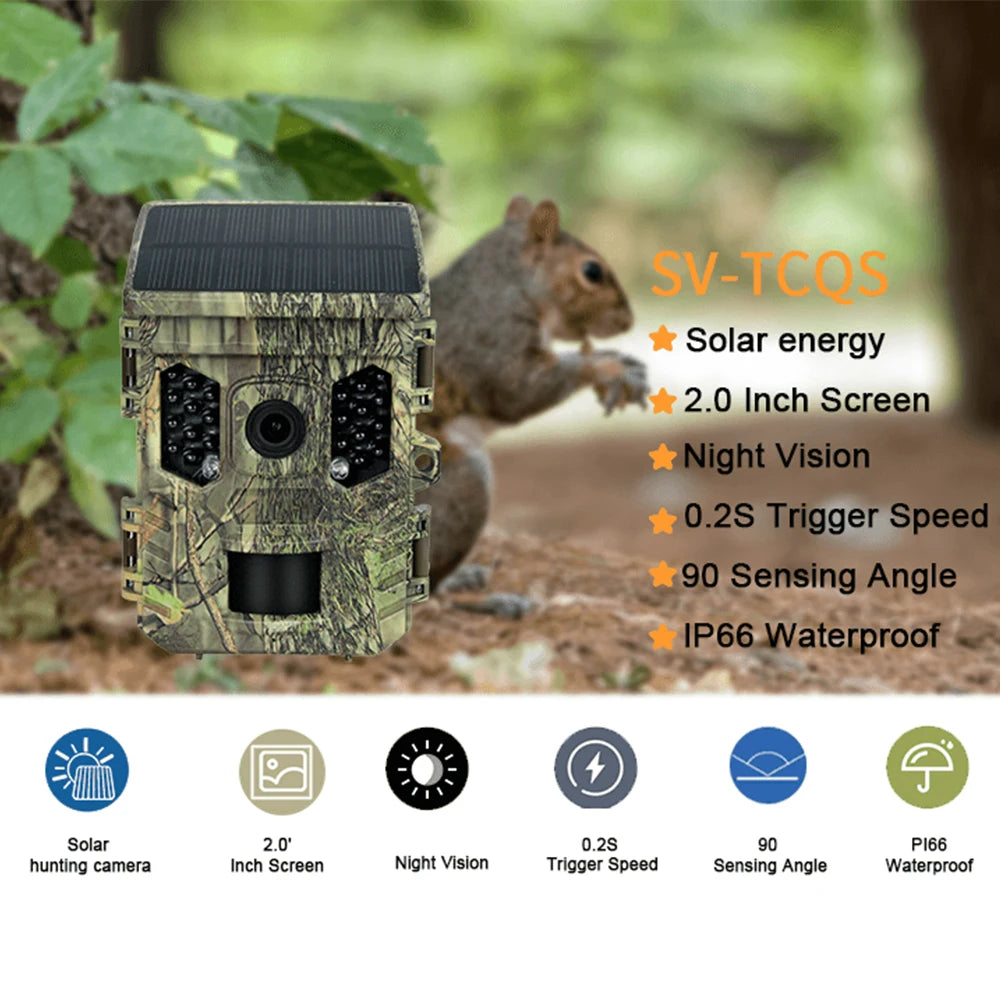 Wildlife Camera Solar Energy 4K Trail Cam